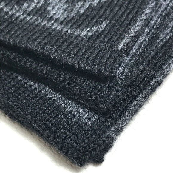 LOUIS VUITTON 401910 Chevron stripe Logo pattern Scarf wool Black/Gray - Picture 3 of 12